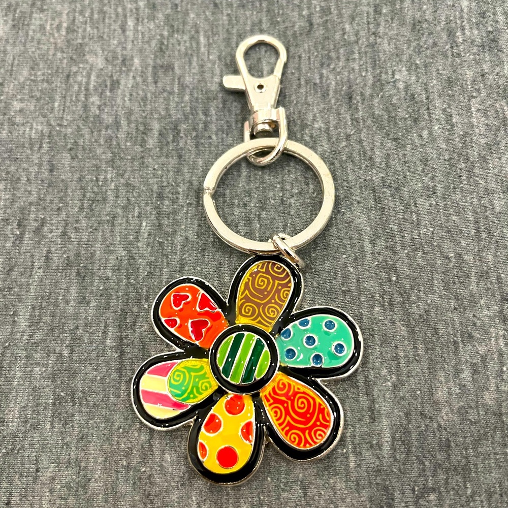 Never Used, BRITTO “inspired” Flower Keychain, In Perfect Condition